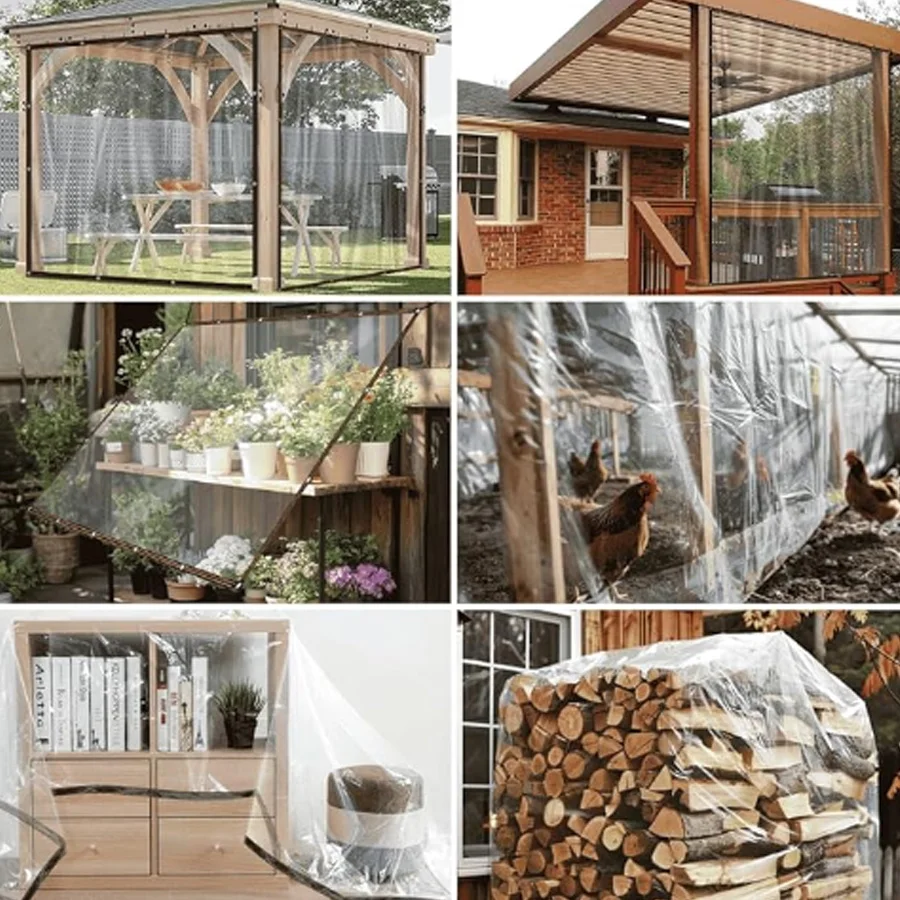 فيلم بلاستيكي شفاف مقاوم للمطر، قماش خارجي مقاوم للماء، شرفة، نباتات عصيرية، خيمة معزولة، مظلة للشرفة