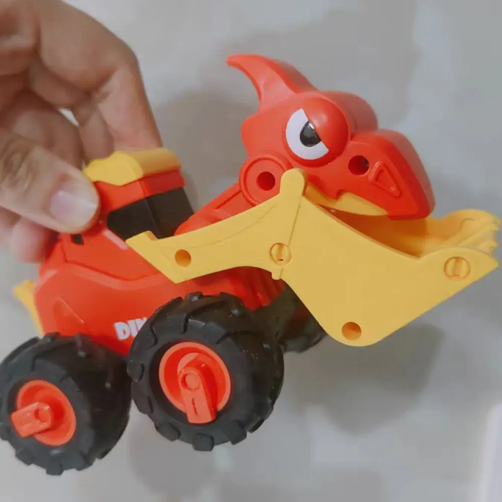 Jouet en plastique pour enfants, Puzzle de voiture, compétences manuelles, modèle de voiture d'ingénierie dinosaure, presse, jouet éducatif pour enfants