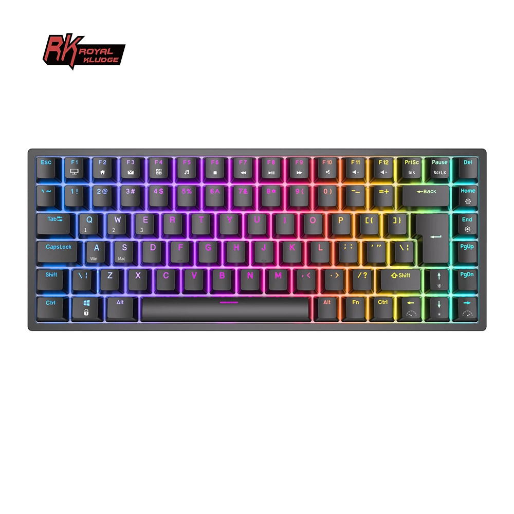 

RK84 RK ROYAL KLUDGE 84 Hot Swappable Wireless Gamer Keyboard Triple Mode BT5.0/2.4G/USB-C 75% RGB Bluetooth Mechanical Keyboard