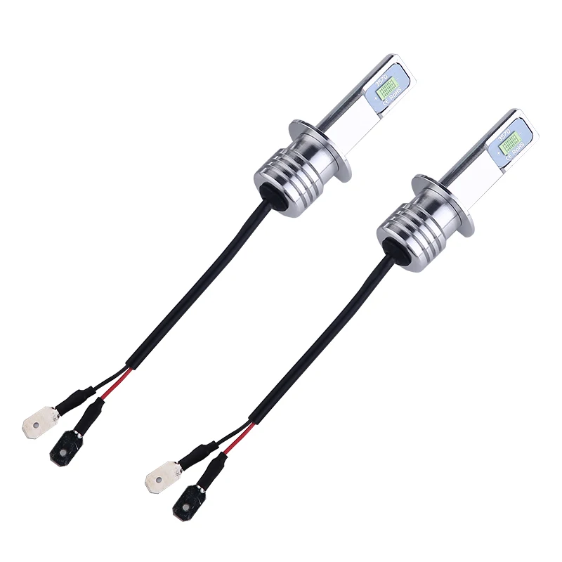 2Pcs H1 H3 Mini LED Headlight Bulb 120W 50000LM CSP Fanless Auto Diode Fog Lamps 12V 6000K High Brightness Car Headlamp Light