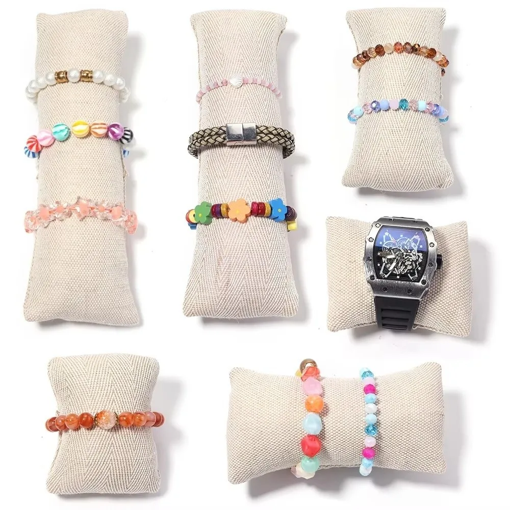 Linen Fabric Jewelry Display Pillow Photograph Prop Soft Cushion Bracelet Cushion Holder Jewelry Photography Home Organizer