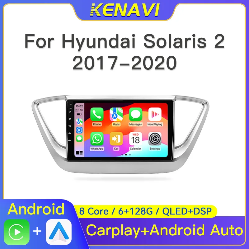 

2 Din Android Car Stereo Radio For Hyundai Solaris 2 Verna Accent 2017 2018 2019 2020 Multimedia Player GPS BT Carplay Head Unit