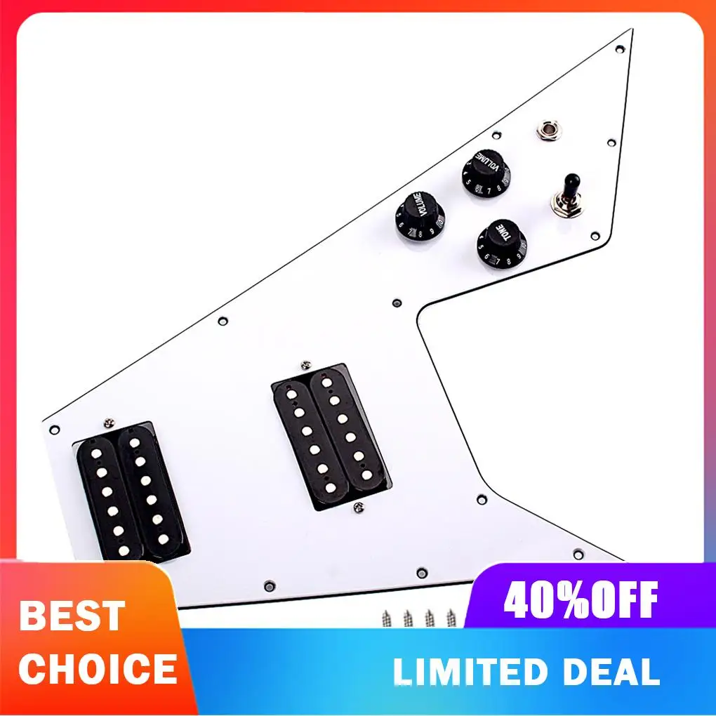 Guitar Pickguard V Style Scratch Plate Pickup Replacement Parts 3 Way Switch Attachment String Protective Accessory
