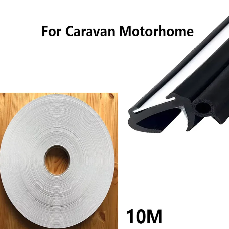 10M PVC Polyplastic Window Rubber Insert Infill Strip for Caravan Motorhome 23mm Wide Black/White Seal