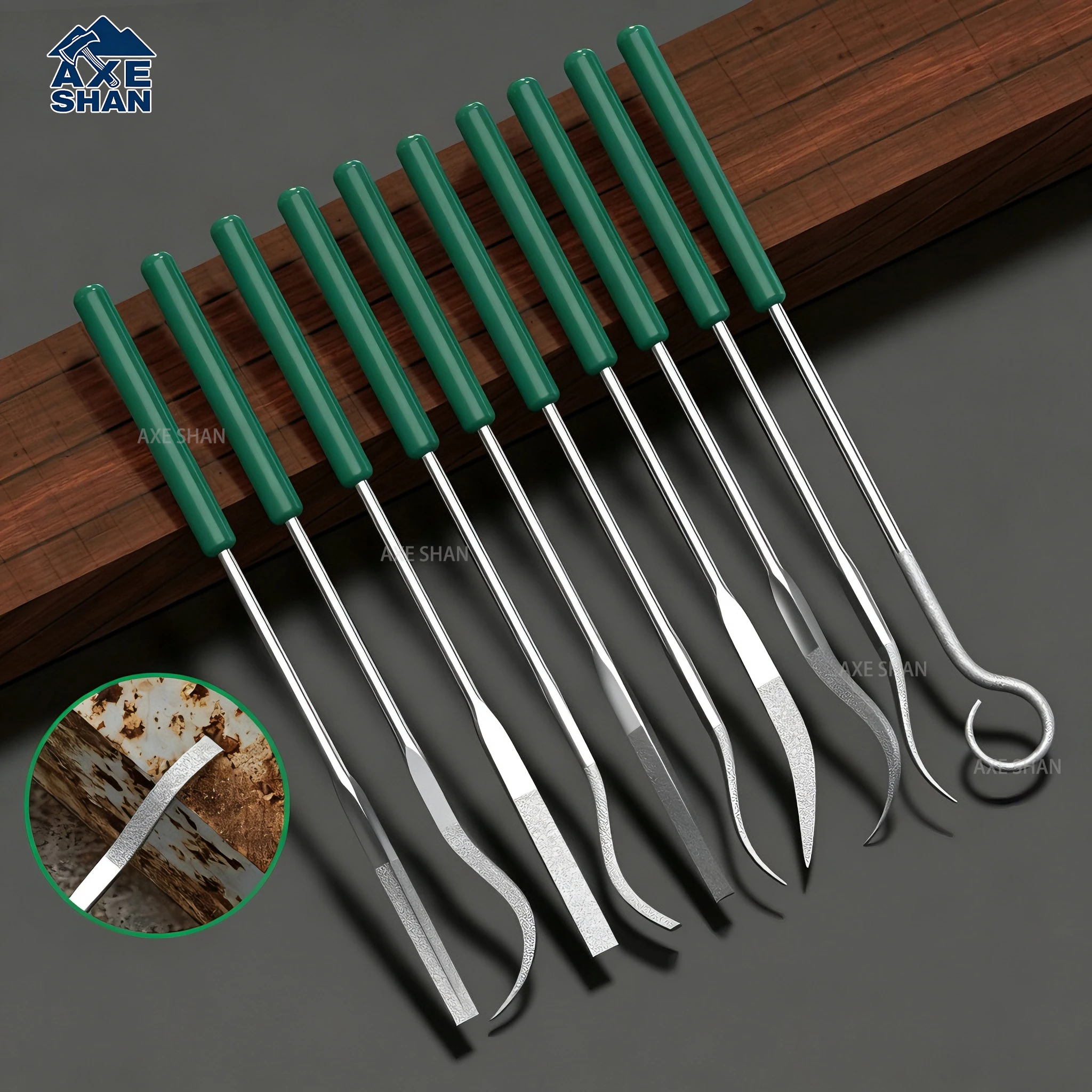 Diamond Riffler File Special‑Shaped Hook Needle Files for Metal Stone Deburring Grinding  Polishing Rust Removal Hand Tools 1pcs