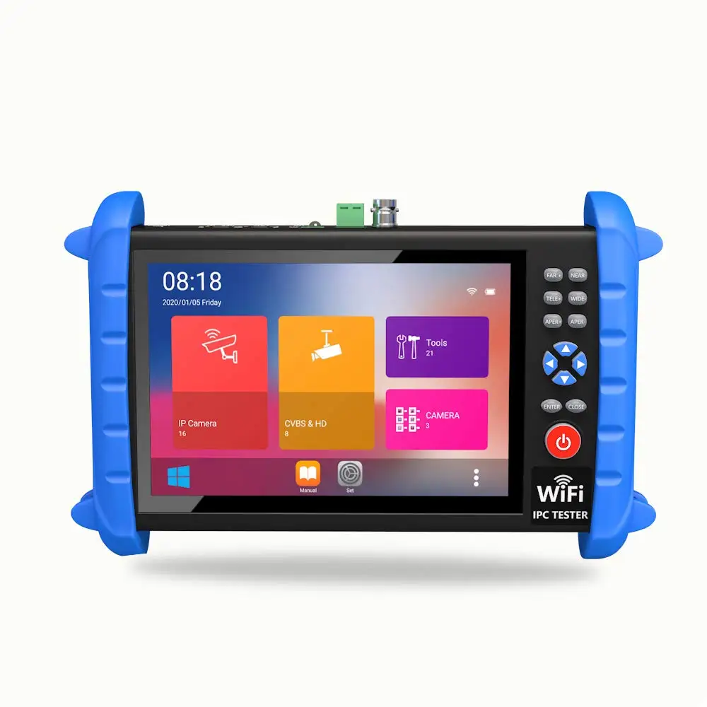 

7 Inch IP CCTV Tester Monitor CVBS AHD CVI TVI Camera Testing 8MP HDMI Input POE Output WIFI