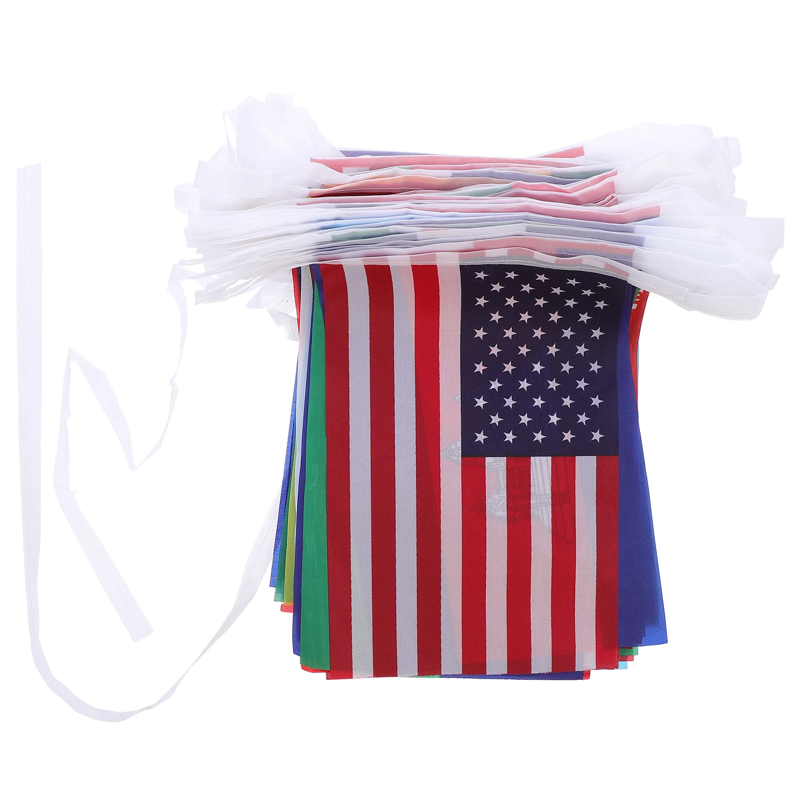 

100 Countries Flag Banner Polyester Decorative Indoors Outdoors School Garden Hanging Banner Bright Color Non Fading