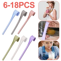 6pcs Reusable Silicone Straw Set Easy To Wash Smoothie Drinking Straw Detachable Openable Snap Straw Party Kitchen Supplies