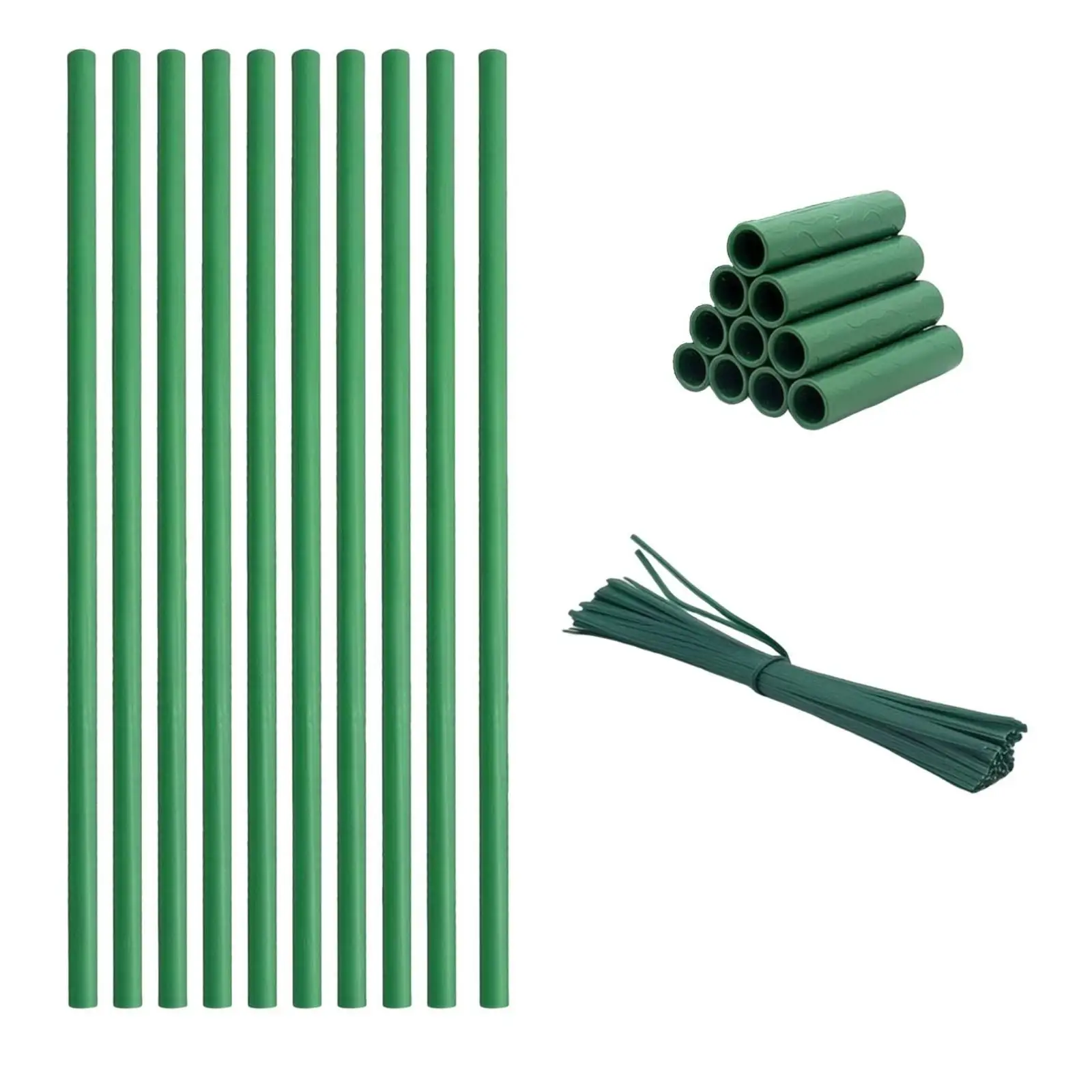 10 Pieces Fiberglass Plant Stakes with Joiners Sturdy for Gardens, Yards