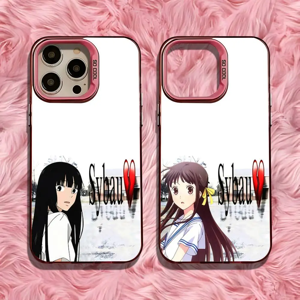 

Sybau Anime Girl Phone Case For iPhone 16,15,14,13,12,11,Pro,Max,Plus,Mini,SE Anti Fall Pink Matte Hard Bumper