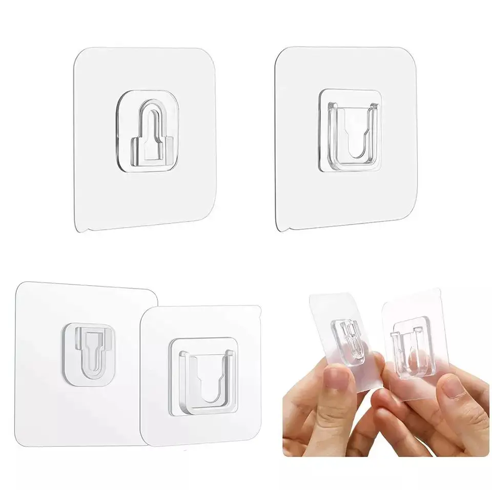 5pairs Socket Holder Double-Sided Strong Adhesive Tissue Box Shelf Wall Sticker Hanger Hook For Kitchen Bathroom Accessories