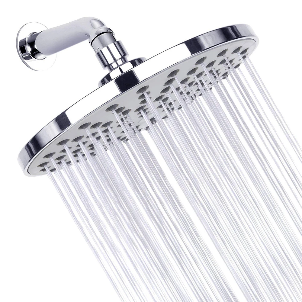 Rain Bathroom Showerhead High Pressure Shower Head G1/2 Adjustable Spray Showerhead Polished Chrome Bath Rain Round Shower Head