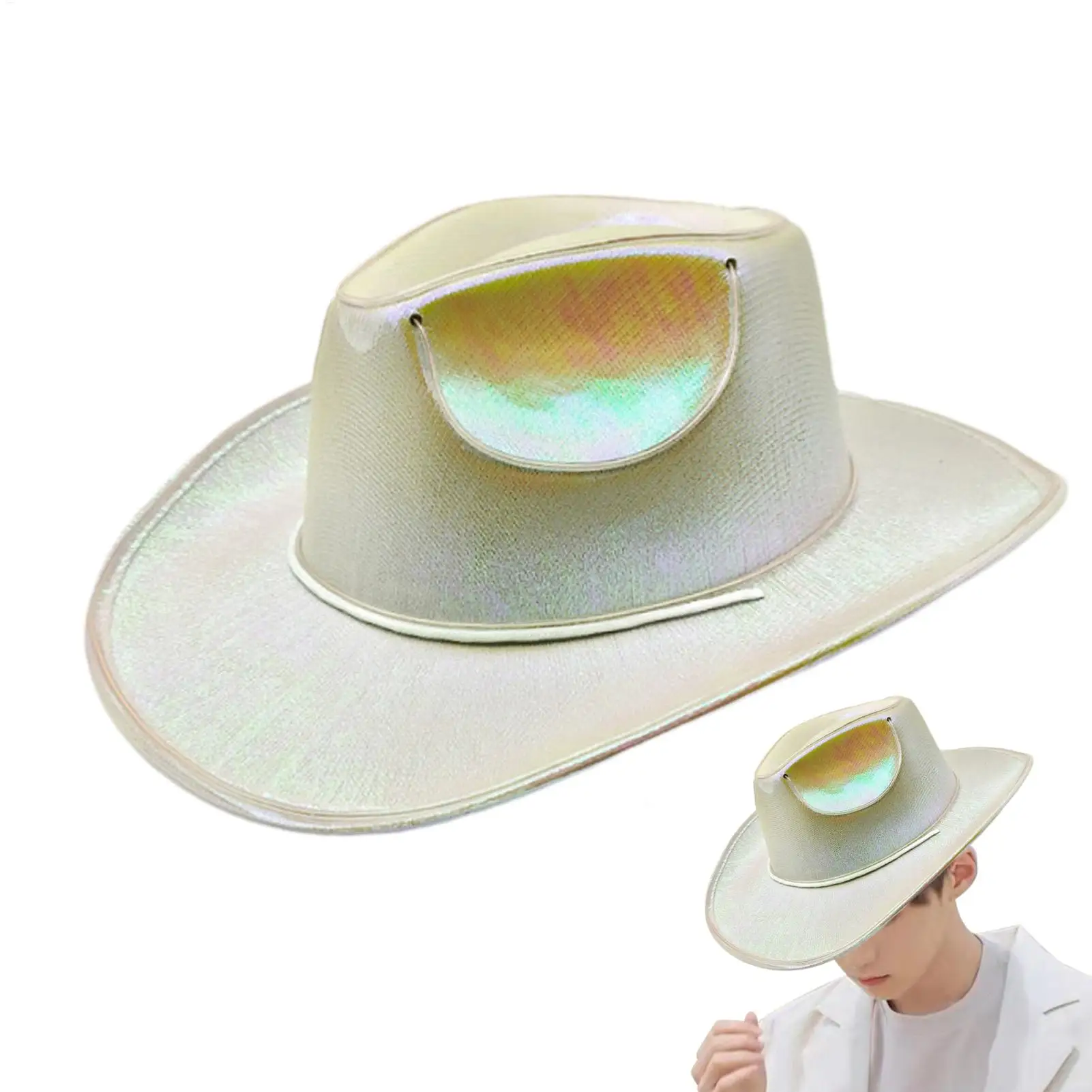 Glowing Light Bar Hut Wireless Disco Luminous Led Flashing Neon Western Cowboy Hut Party Supplies Braut Cowgirl Hut – Detail 3