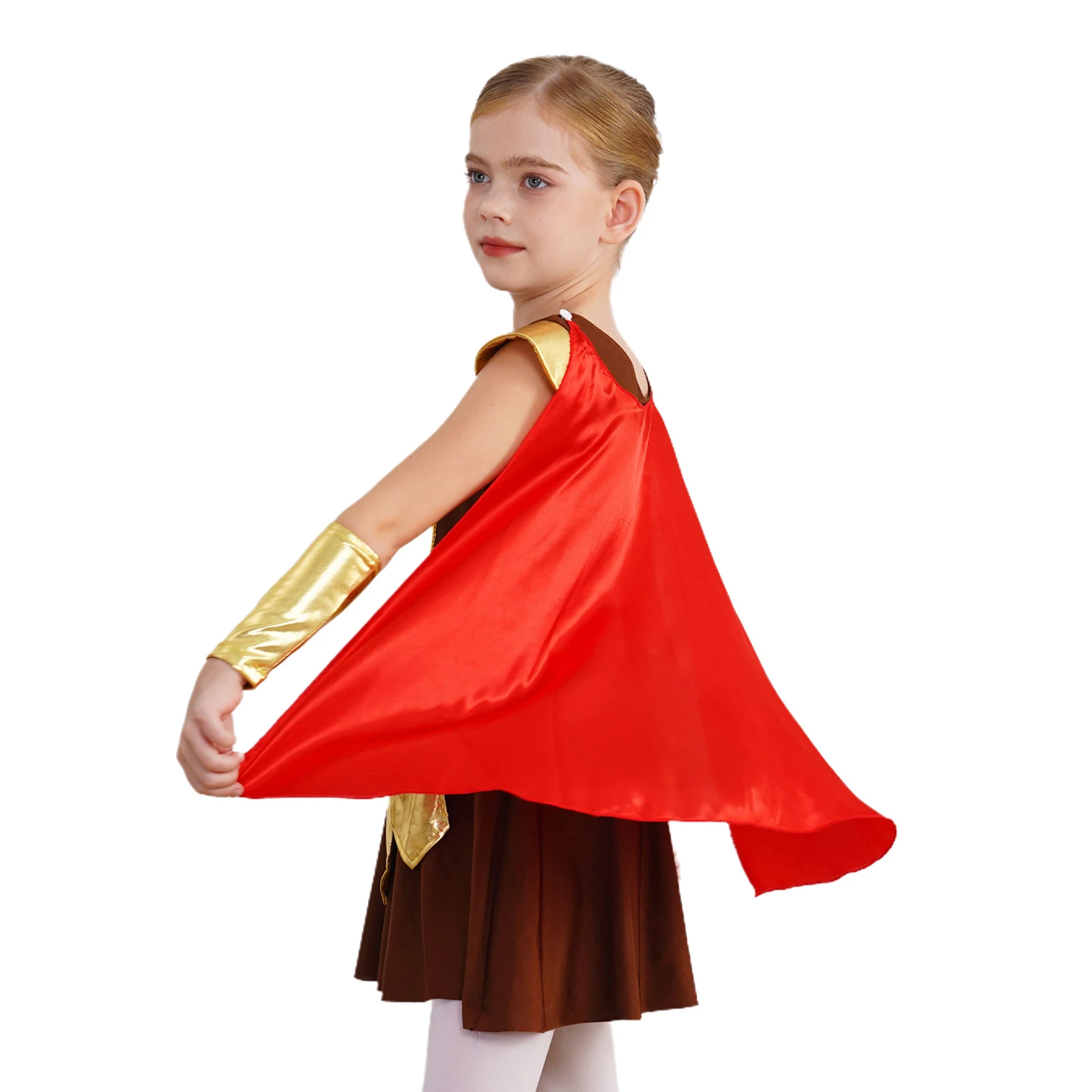 أطفال بنات هالوين المحارب الروماني القديم زي القرون الوسطى الجندي المصارع تأثيري فستان الحفلات كرنفال لعب الأدوار فستان #3