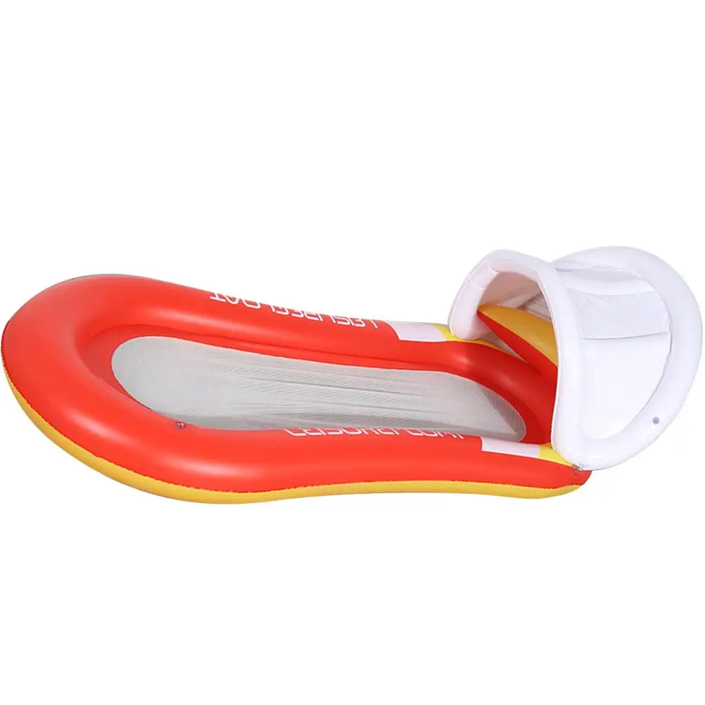 Aufblasbares schwimmendes Bett, Wasserhängematte, Sommer-Chaiselounges, zusammenklappbarer Liegestuhl, Schwimmerreihe, Sonnenschutz, Armlehnen, See, Strand, Pool