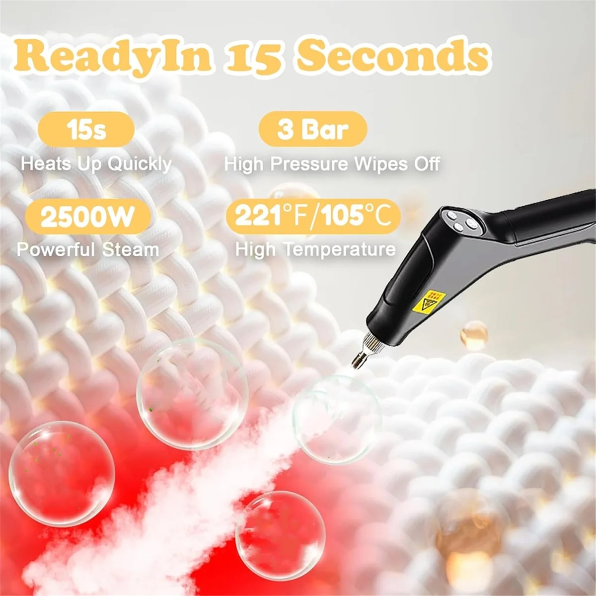 High-Efficiency Handheld Steam Cleaner with Advanced Sterilizations for Home Car Kitchen Air Conditioner EU Plug