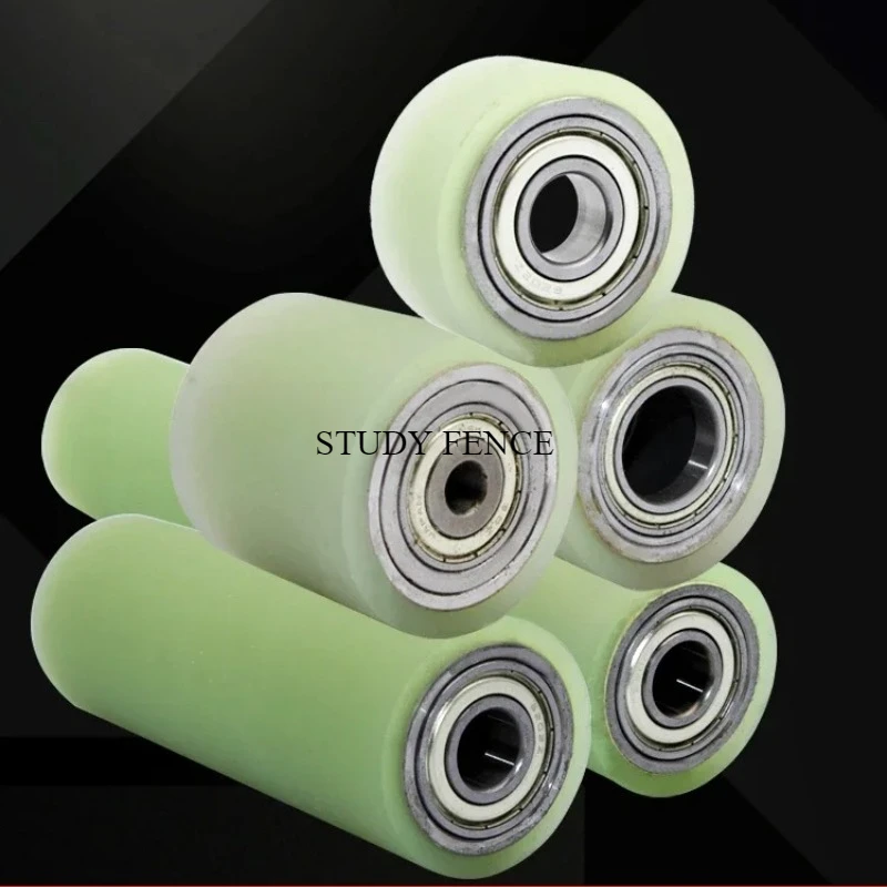 

1pc Polyurethane Rubber Covered Flat Double Bearing Wheel PU Roller Industrial Silent Roller Wear-resistant Household Hardware