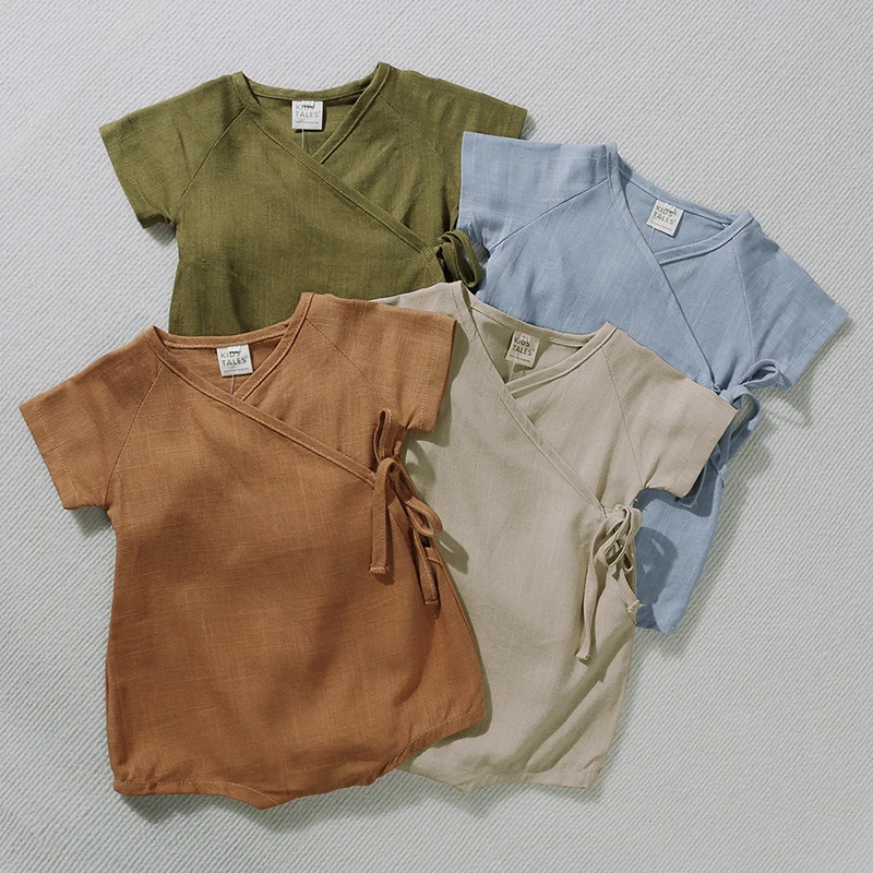 

2025 Linen Cotton Baby Rompers Summer Infant Baby Bodysuit Casual Newborn Girls Jumpsuit Toddler Boys Bodysuit Overalls 0-3Y