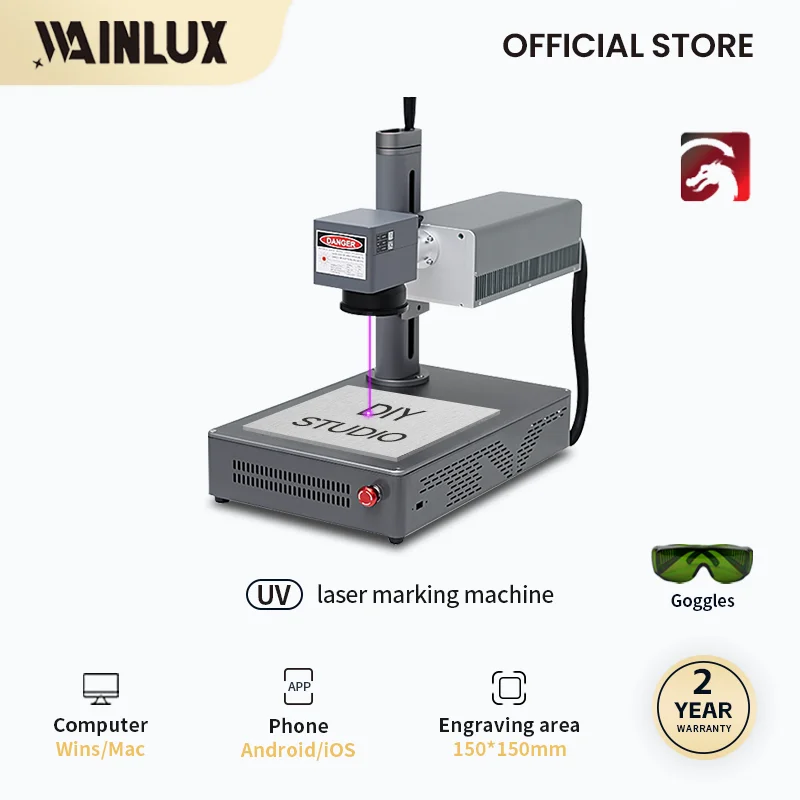 

WAINLUX Metal Laser Marking Machine Industrial Laser Engraver All Materials Silicone Wood Plastic Leather Glass Dog Tag Jewelry