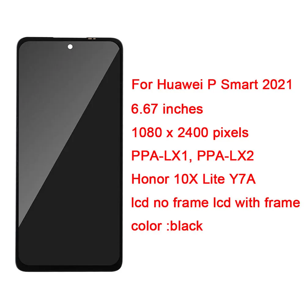AiNiCole 6.67'' For Huawei P Smart 2021 LCD Display Touch Screen Digitizer Assembly PPA-LX1 PPA-LX2 LCD Screen Replacement