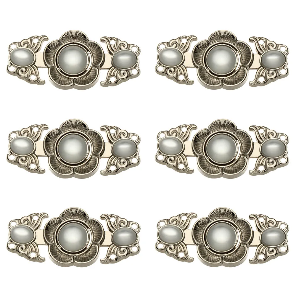

6Pcs Sewing Craft Cardigan Scarf Clasp Connection Buckle Metal Buttons Cape Cloak Clasp Cheongsam Buckle