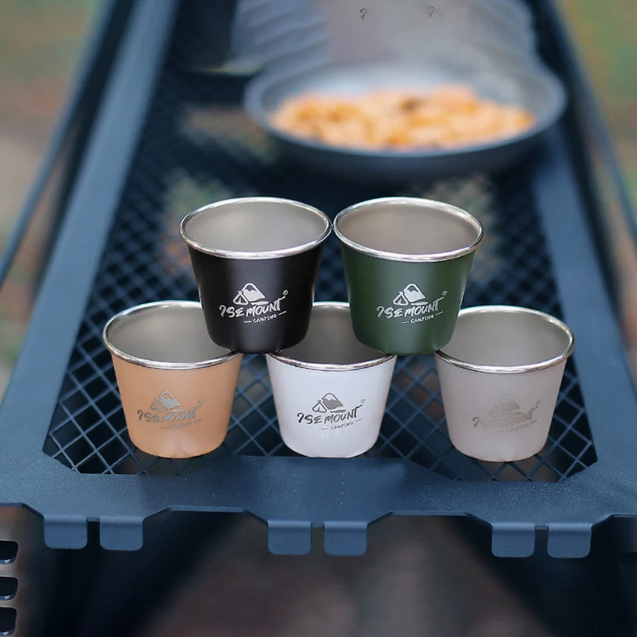 

4pcs/Set Stainless Steel Cup Set for Outdoor Camping,Camping Stackable Mug Travel Coffee Cup, Picnic,BBQ,Hiking - Holiday Gift