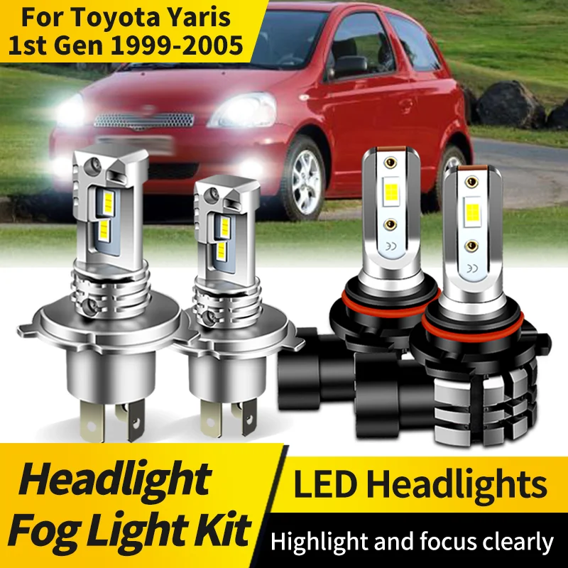 

2PCS LED Headlight Bulbs H4 HB2 High Low Beam Lamp 9005 HB3 Fog Lights 6000K CSP for Car Headlamp For Toyota Yaris 1st Gen 99-05