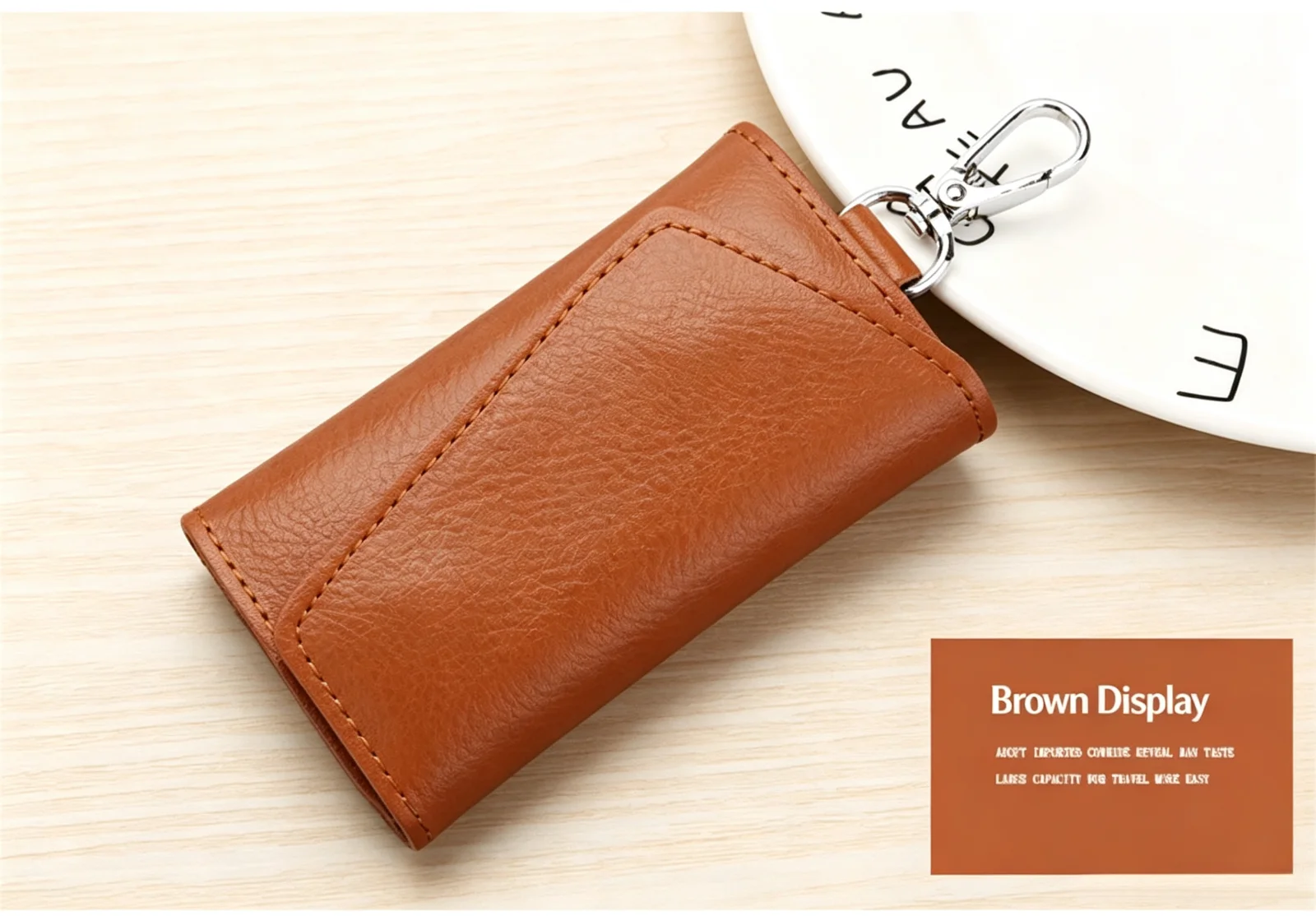 Echtes Leder Schlüsselanhänger Schlüsselhalter Organizer Tasche Autoschlüssel-Geldbörse Haushaltshelfer-Etui Mini-Kartenetui für Männer und Frauen Hochwertiges Geschenk – Detail 19