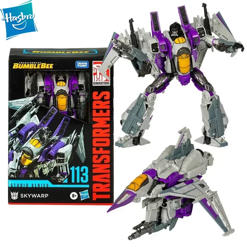 W magazynie Hasbro Transformers SS113 Skywarp Studio Series 17cm Voyager Class Bumblebee oryginalne Anime Model postaci zabawki