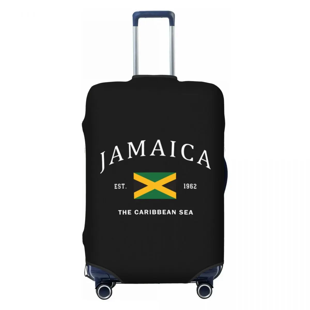 

Custom Jamaica Flag Travel Luggage Cover Washable Jamaican Pride Patriotic Suitcase Cover Protector Fit 18-32 Inch