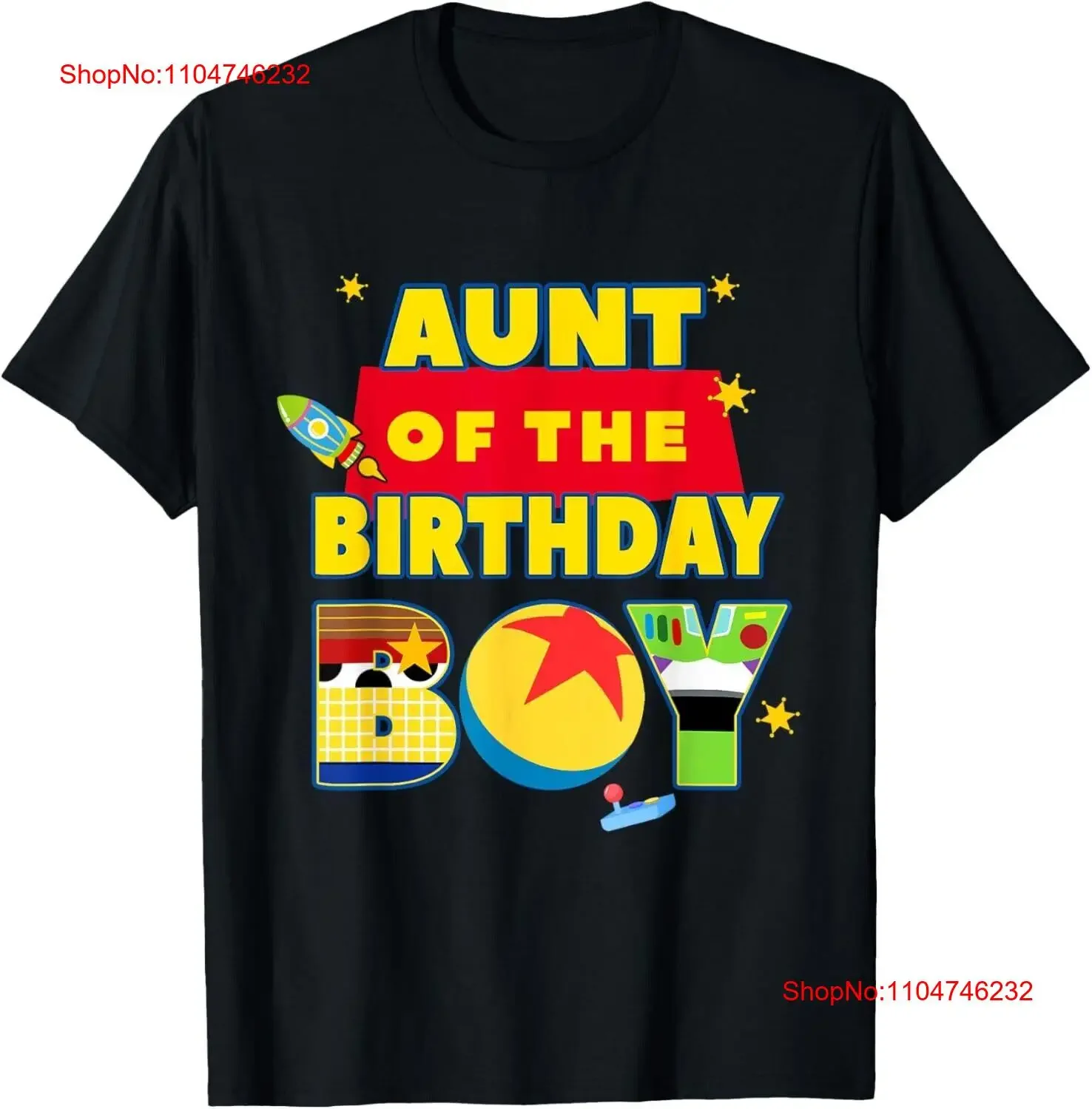 Aunt Of The Birthday Boy Toy Familly Matching Story Bday T Shirt vintage Washed homme Slightly Comfortable Versatile graphic