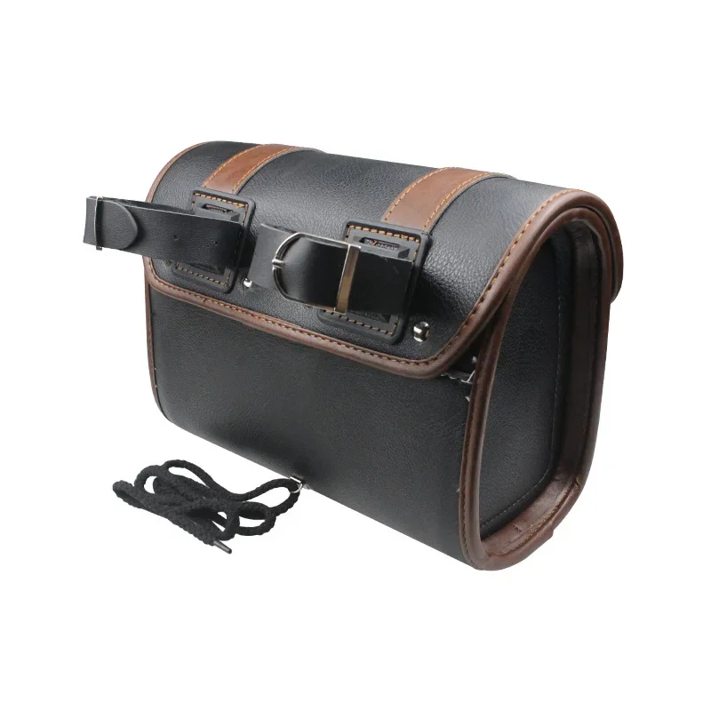 New Bicycle Retro Waterproof Leather Hanging Bag Motorcycle Rear Seat Bag Bicycle Side Bag Bicycle Accessories 자전거 가방