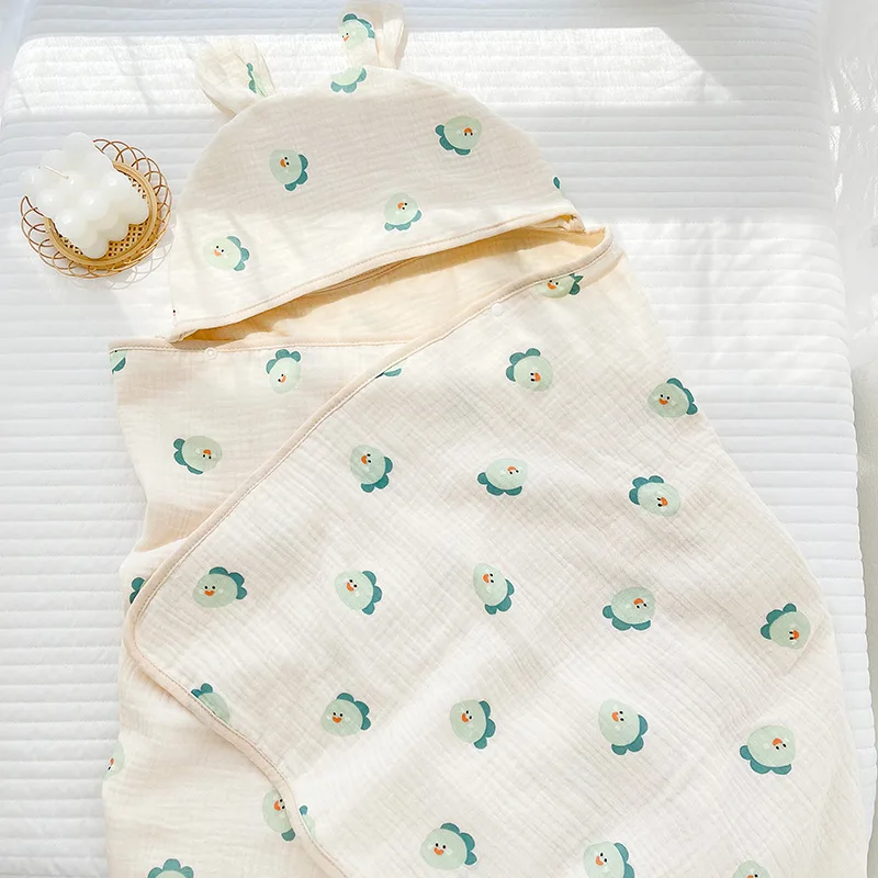 Toalha De Banho De Muslin Do Bebê, 100% Algodão, 1 Camadas, Swaddle Organic Cotton Gauze, Toalha com capuz de bebê