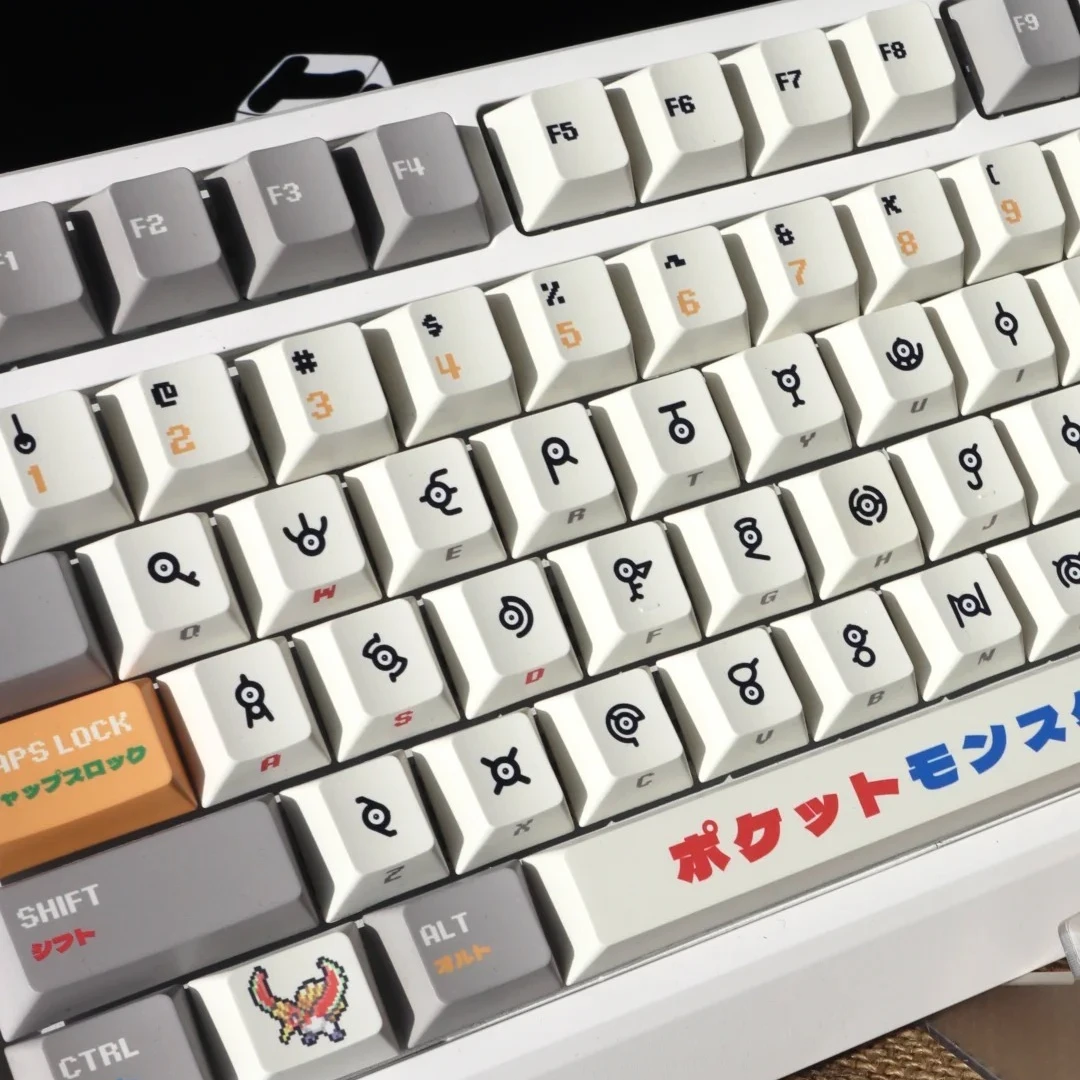 Anime Pokémon Pixel-style Keycaps PBT Five-side Sublimation Cherry Profile Alice Layout MX Switch Mechanical Keyboard Keycaps
