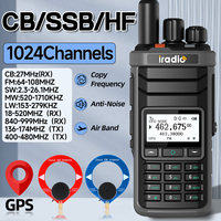 Iradio UV-88 Walkie Talkie GPS Multi Band Ham Radio HF CB SSB AM Reception Type-C Charging LSB CW LW MW SW 1024 Channels DTMF