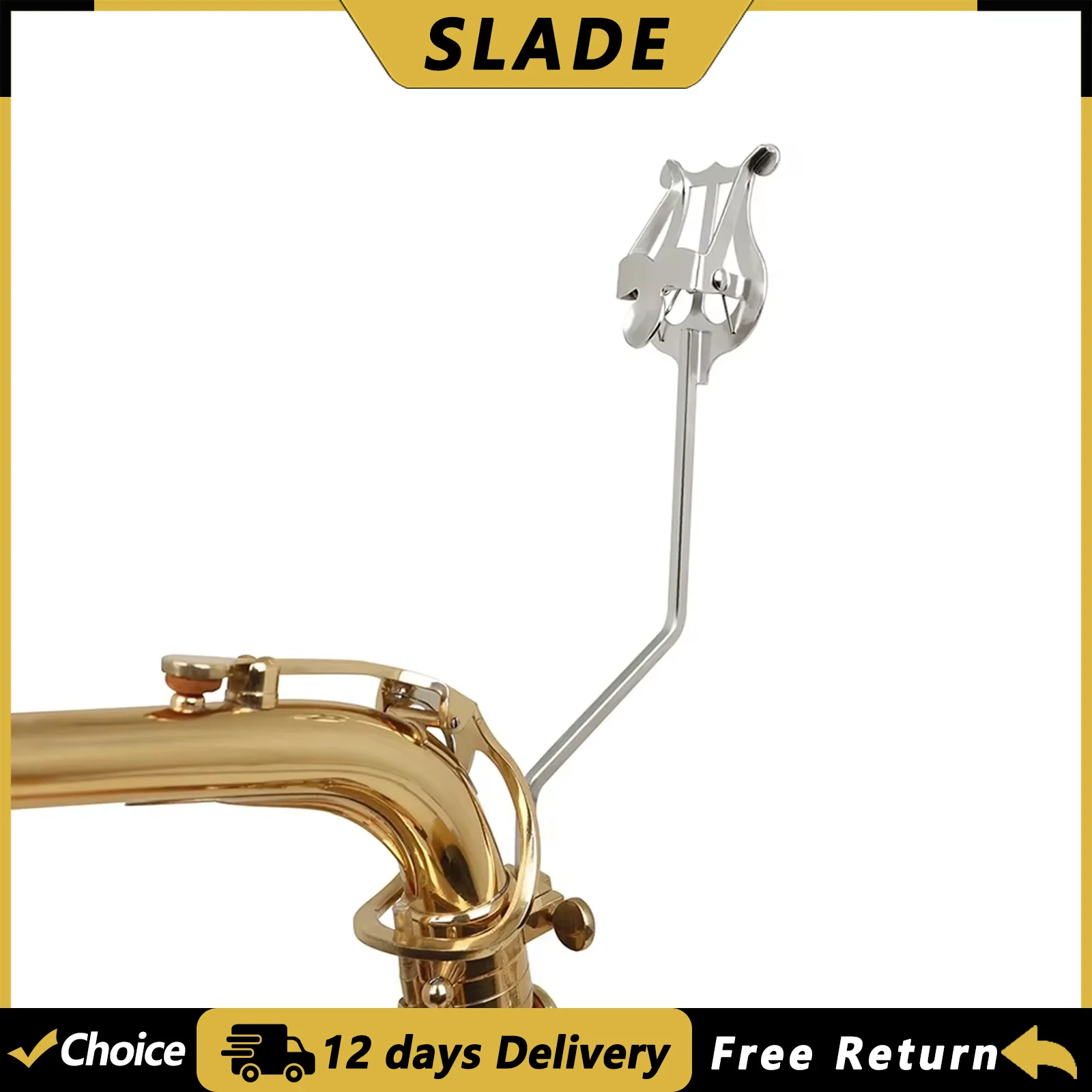 SLADE Alt-Saxophon Notenhalter: Tragbare Saxophon-Notenklammer, Robuste Halterung für Holzblasinstrumente