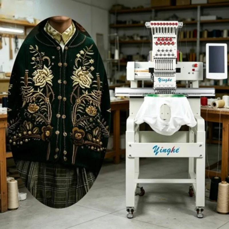 Single Head Industrial Computerized Embroidery Sewing Machine New Condition for Hat Beads Making and Embroidery
