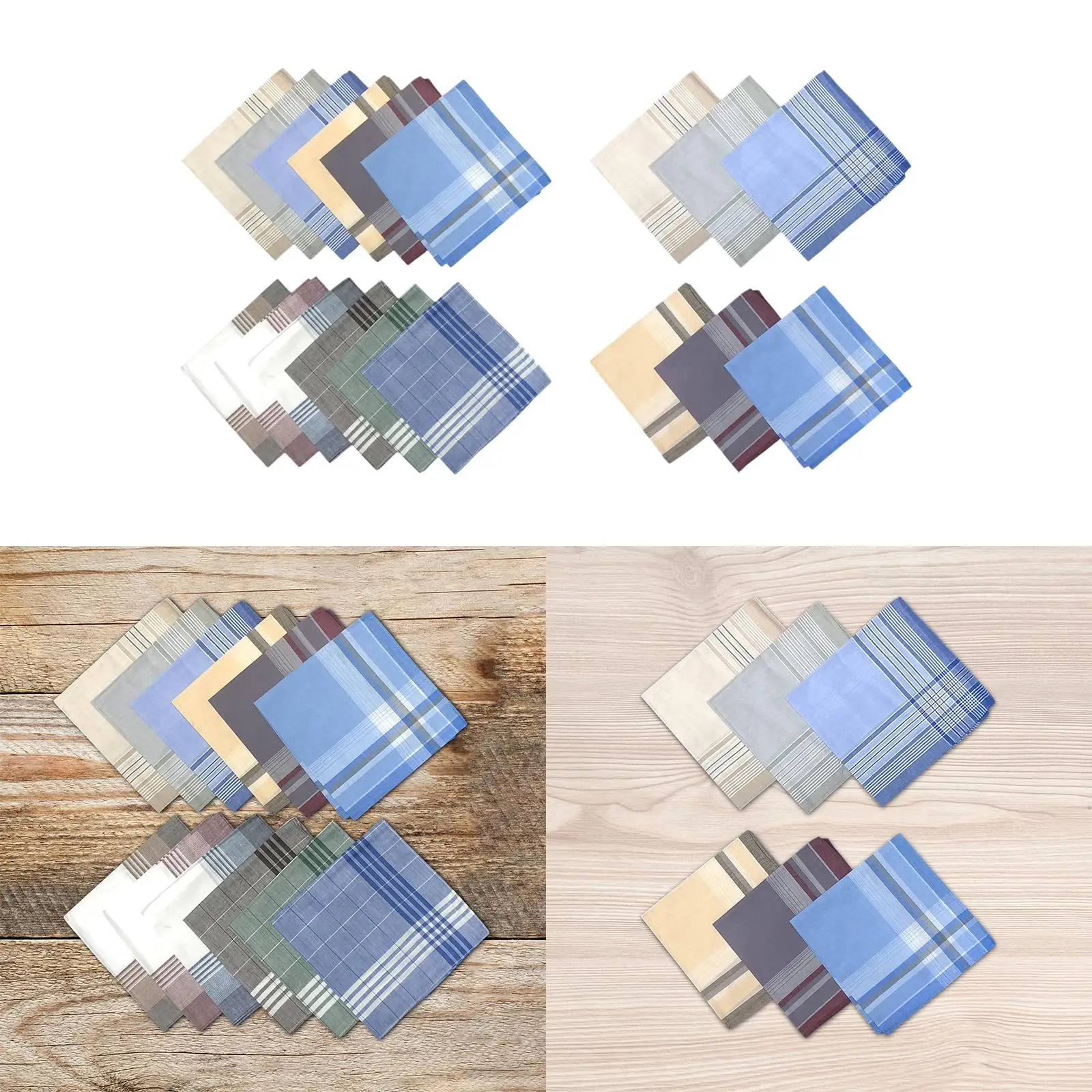 Cotton Men's Handkerchiefs Hankies Premium Pocket Square for Prom Accessory