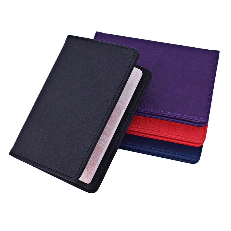 Couverture de Passeport Durable en Cuir PU pour Homme et Femme, Étui Portefeuille Multifonction, Porte-Carte d'Identité et Bancaire, Accessoires de Voyage