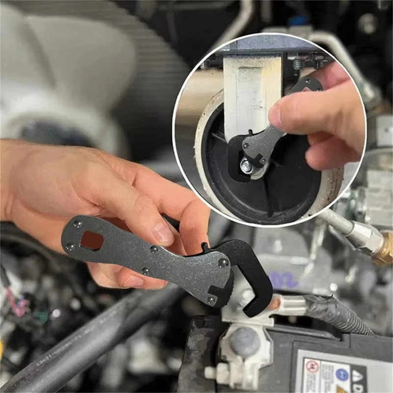 BAAG-Kunci Pas Dapat Disesuaikan Kunci Pas Tugas Berat Alat Tangan Kompak untuk Mur dan Baut 5/16 Hingga 3/4 Inci Aksesori Kunci Pas Pegangan Pendek