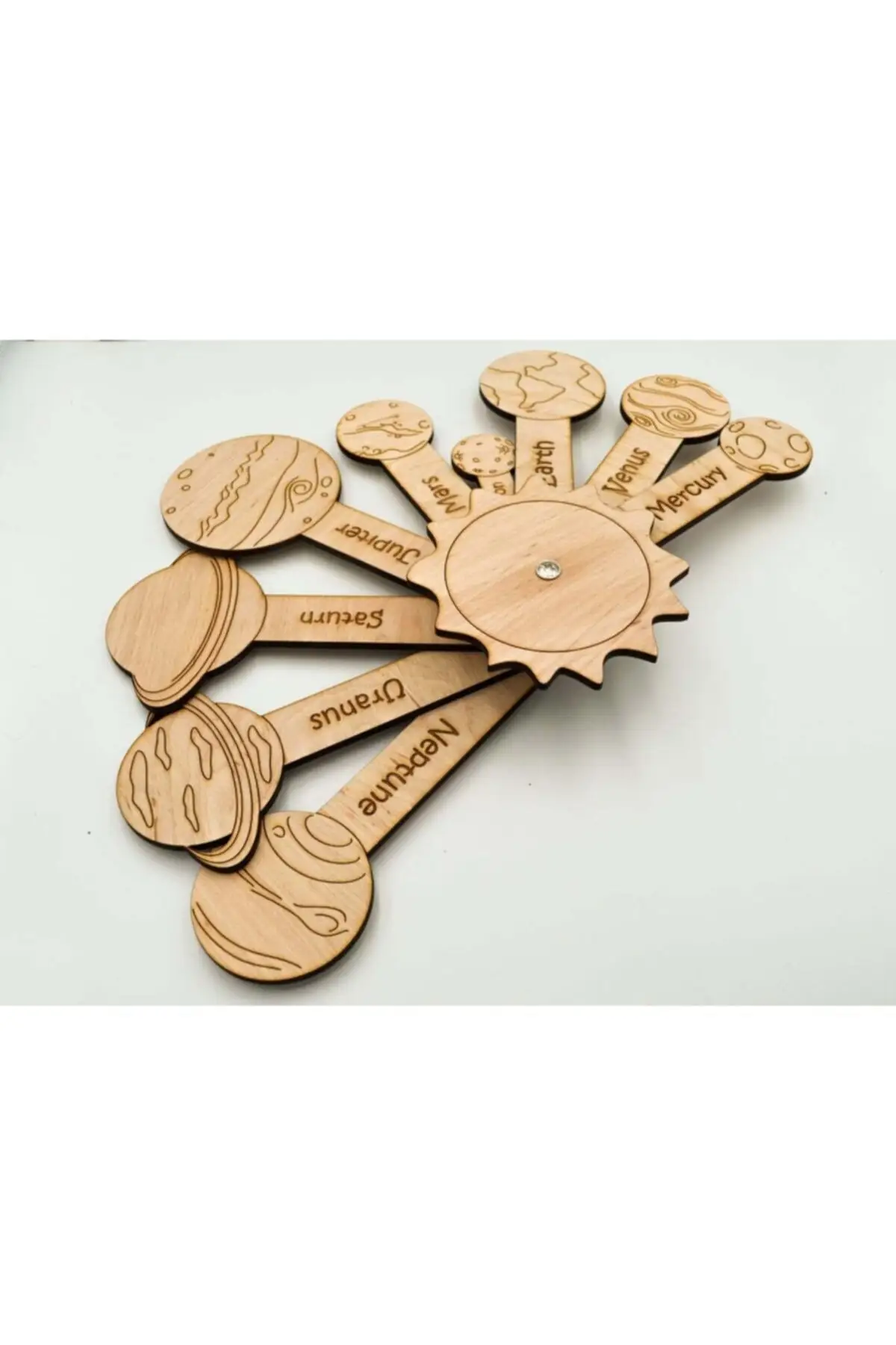 Wood Solar System, for Children Educational Dyeable Planets and Solar