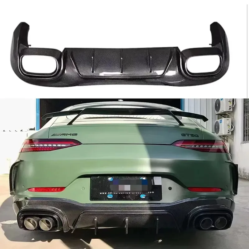 

For Mercedes Benz AMG GT GT50 GT53 GT63 4-door Carbon Fiber Car Rear Bumper Diffuser Rear Splitters Spoiler Back lip body kit