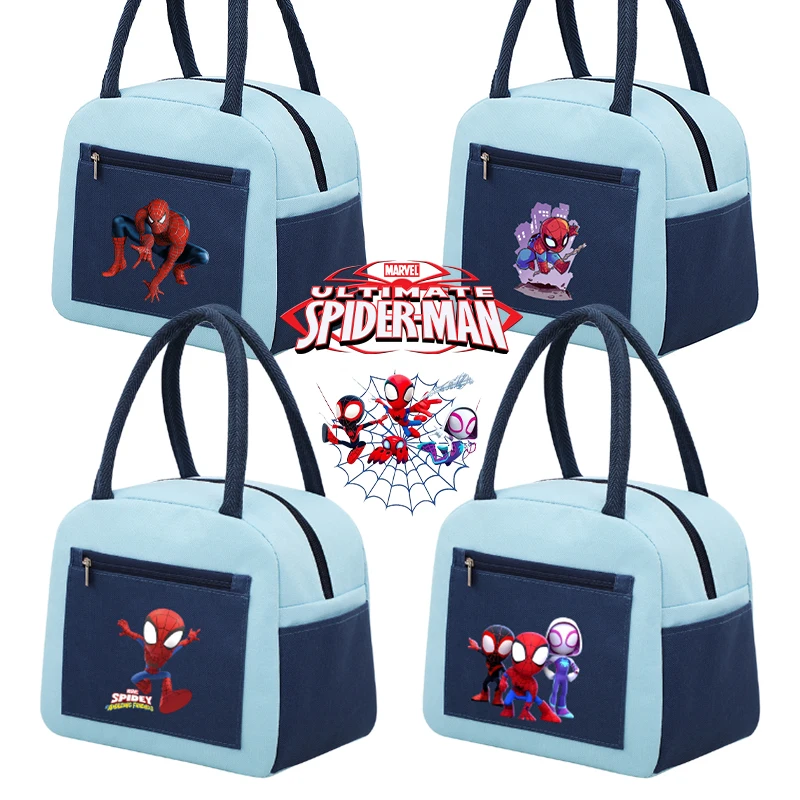 Spiderman Marvel Student Lunch Bag Movie Cartoon Print Kid Go School Gift Teenage Adult Office Thermal Insulated Lunch Box Case