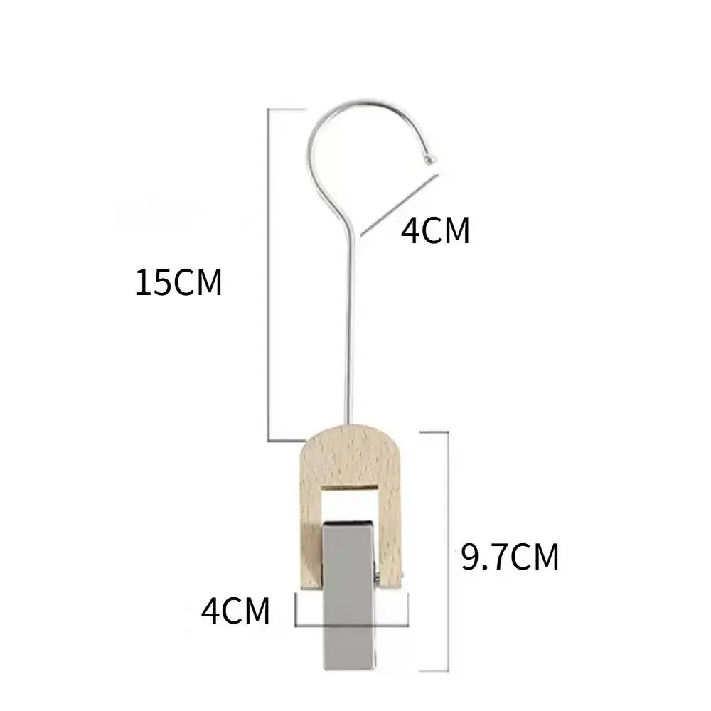 5 Stück Holz-S-Haken Kleiderständer Kleidung Hosen Schal Clips – Detail 6