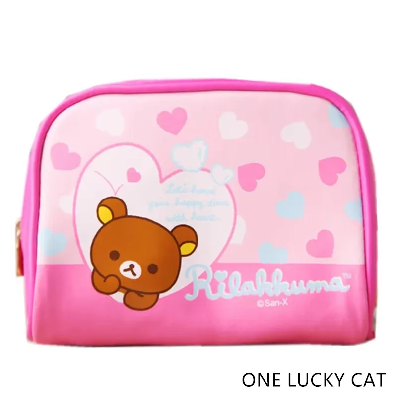 

Новая мода Kawaii Rilakkuma Bear для девочек и женщин, маленькие косметички из искусственной кожи для макияжа, чехлы для детей