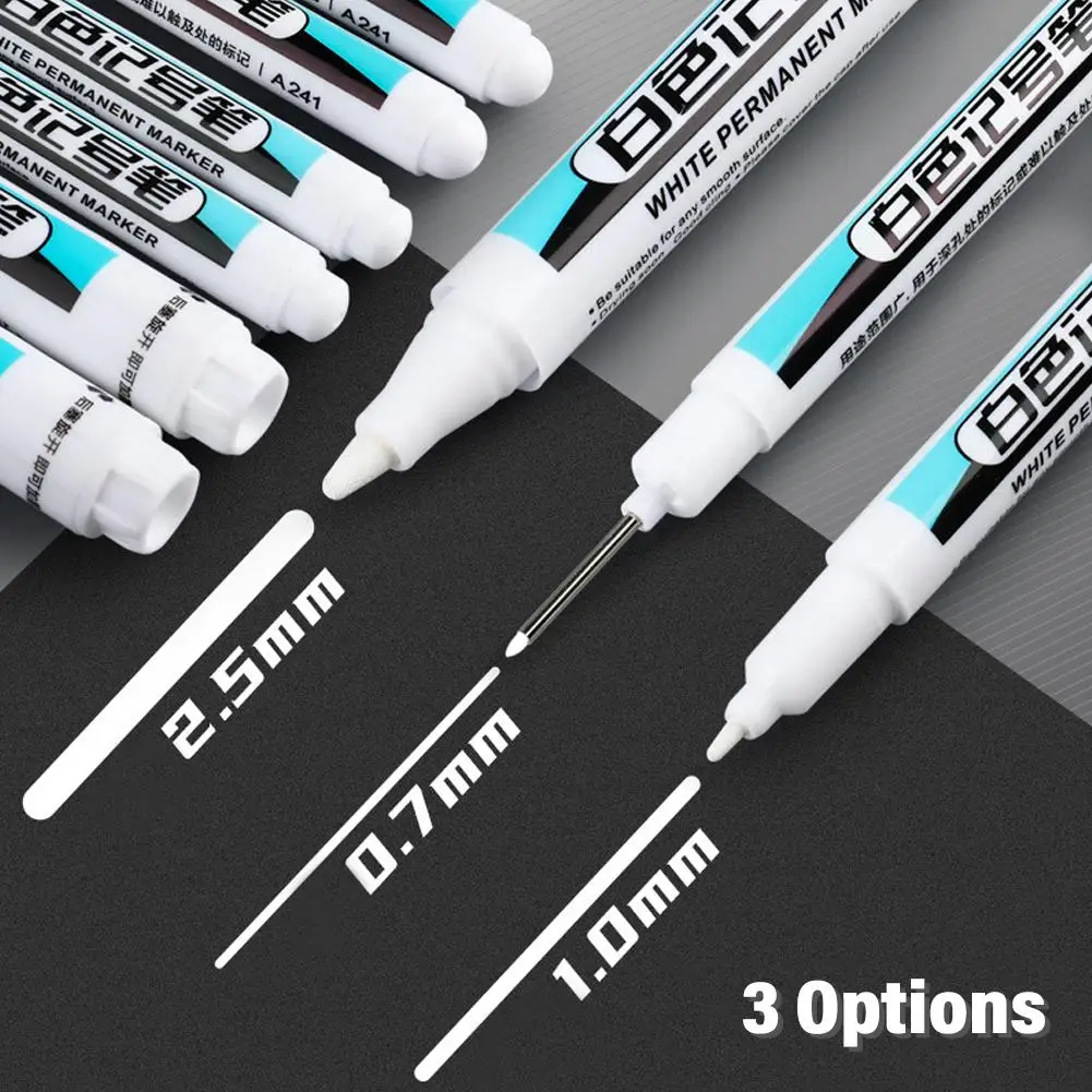 White Marker Oil-based Woodworking Marker Fine Head Quick-drying Ink Fluency Writing Suitable For All Kinds Material Surfac D0N3