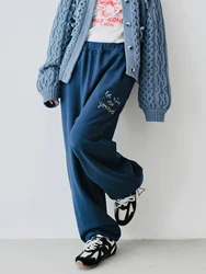 imakokoni 2024 autumn original pure cotton Japanese casual loose and versatile embroidered sweatpants for women 244799