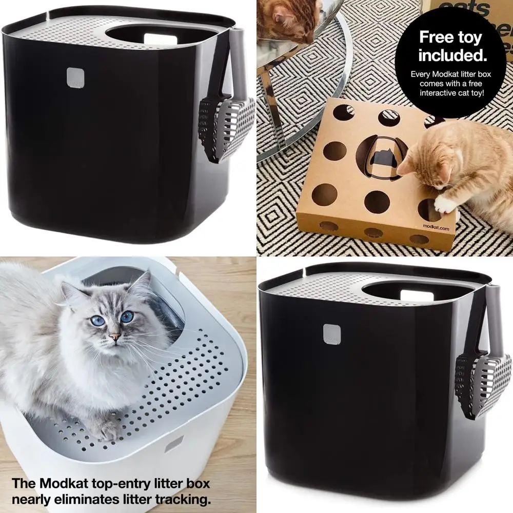 

Вращающийся лоток для кошек с легкой очисткой и защитой от протеканий, устойчивый к воздействию собак, в комплекте с совком и многоразовым вкладышем