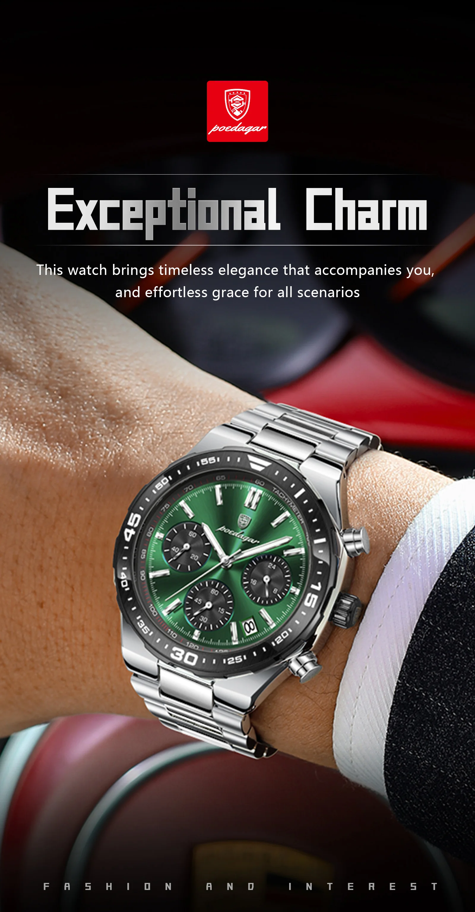 POEDAGAR Men's Watch Image 15