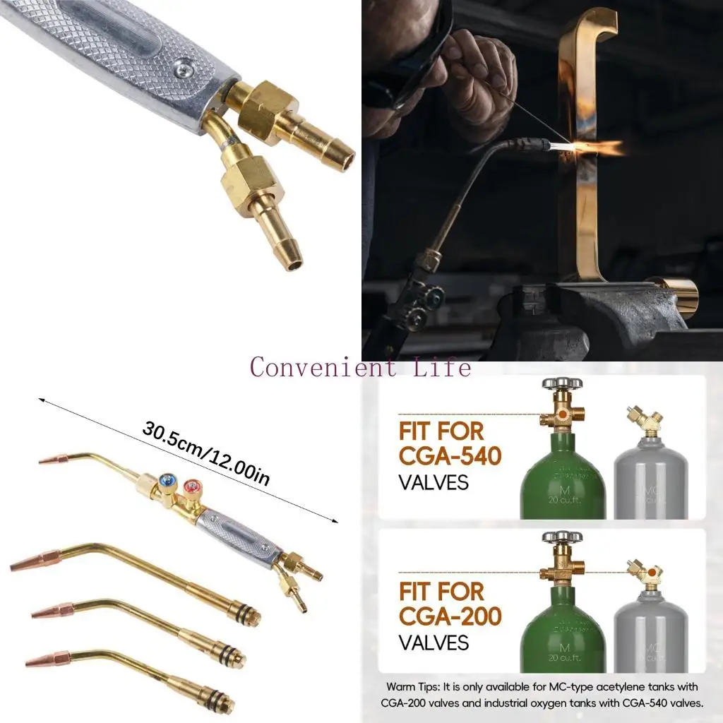 

L1EE 4Pcs Lightweight Welding Torch Handles Suitable for CGA 200 and CGA 540 Tanks For 3/8" 24 Fittings